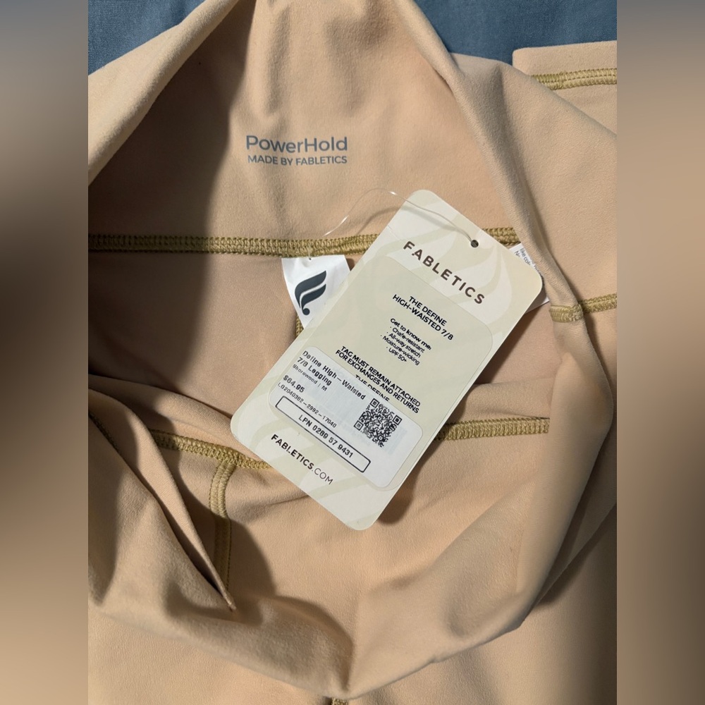 Fabletics Cream High-Waisted Leggings